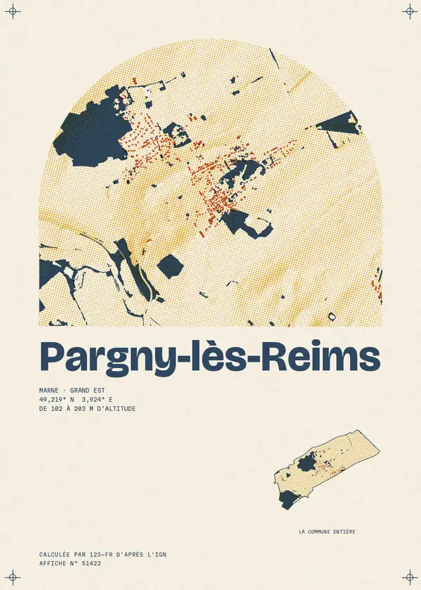 Affiche de Pargny-lès-Reims, calculée par 123-fr d'après l'IGN