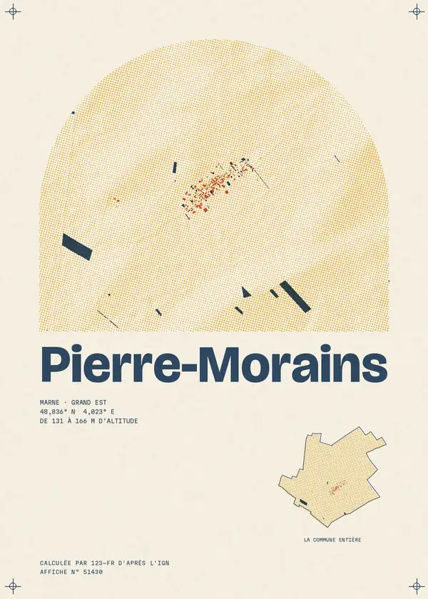 Affiche de Pierre-Morains, calculée par 123-fr d'après l'IGN