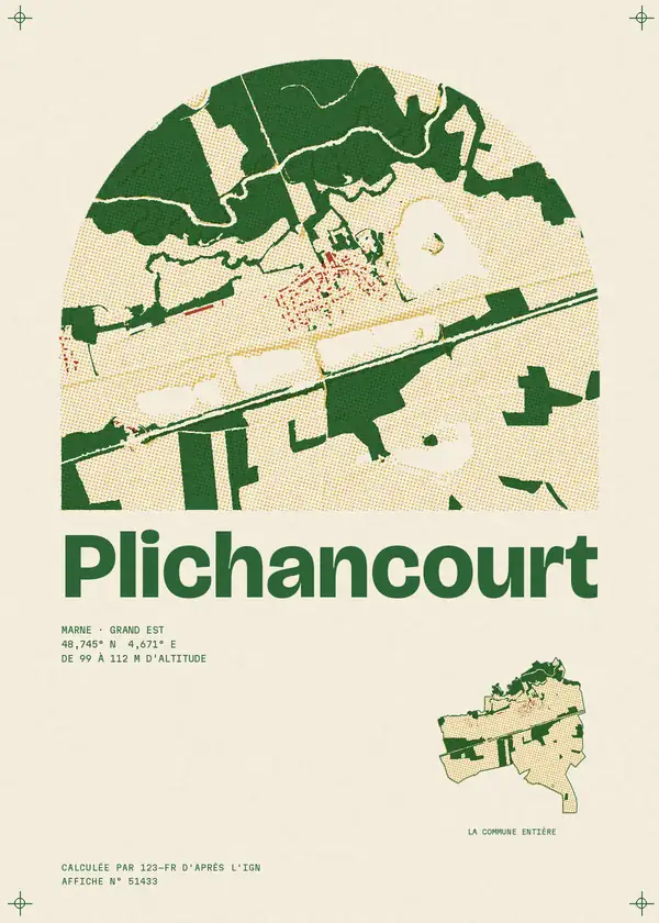 Affiche de Plichancourt, calculée par 123-fr d'après l'IGN