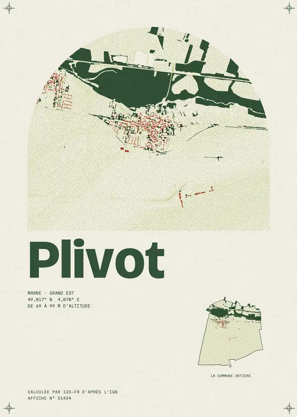 Affiche de Plivot, calculée par 123-fr d'après l'IGN