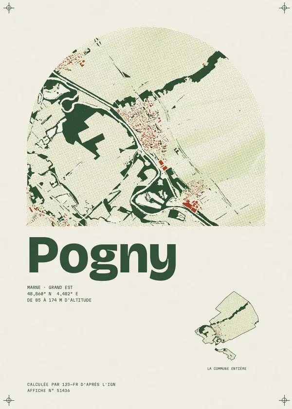 Affiche de Pogny, calculée par 123-fr d'après l'IGN