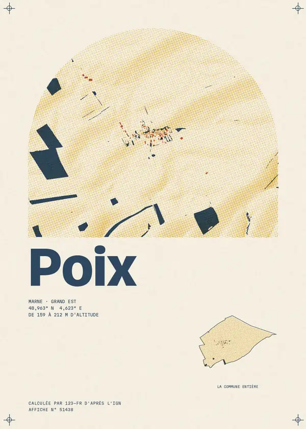 Affiche de Poix, calculée par 123-fr d'après l'IGN