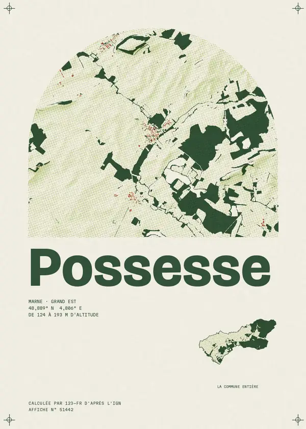 Affiche de Possesse, calculée par 123-fr d'après l'IGN