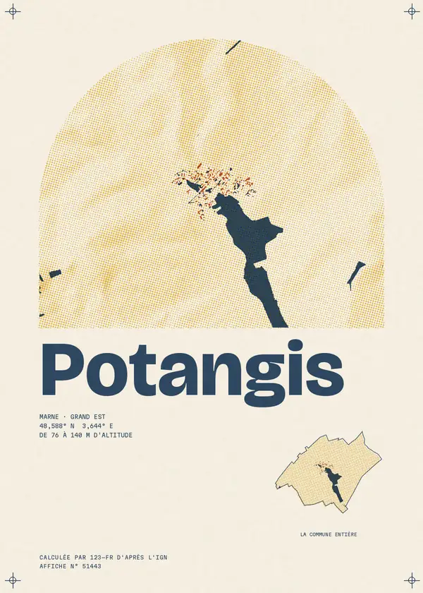 Affiche de Potangis, calculée par 123-fr d'après l'IGN