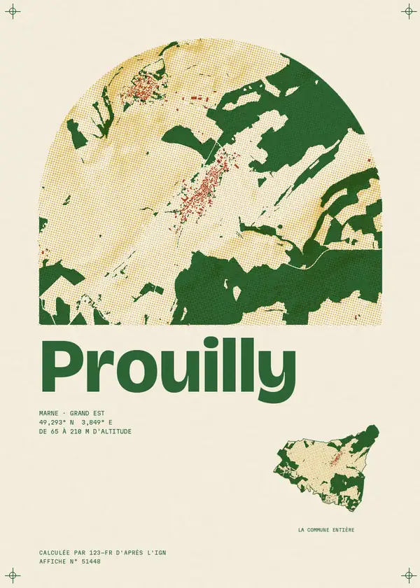 Affiche de Prouilly, calculée par 123-fr d'après l'IGN