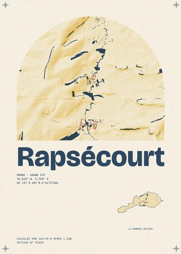 Affiche de Rapsécourt, calculée par 123-fr d'après l'IGN