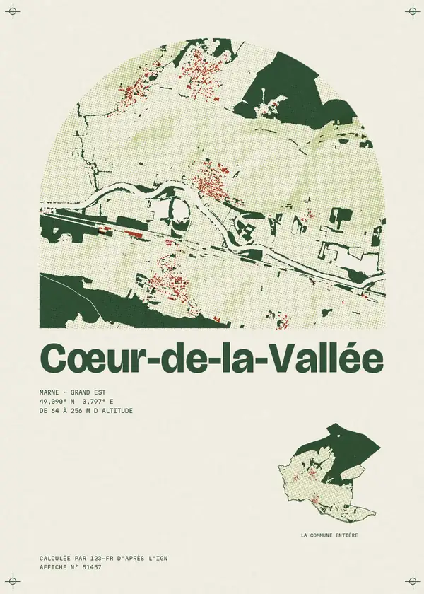 Affiche de Cœur-de-la-Vallée, calculée par 123-fr d'après l'IGN
