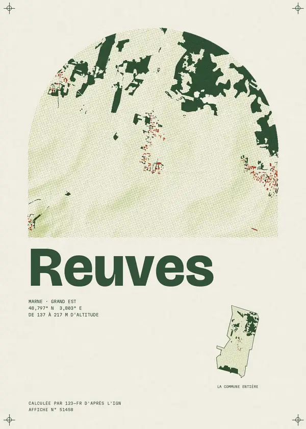 Affiche de Reuves, calculée par 123-fr d'après l'IGN