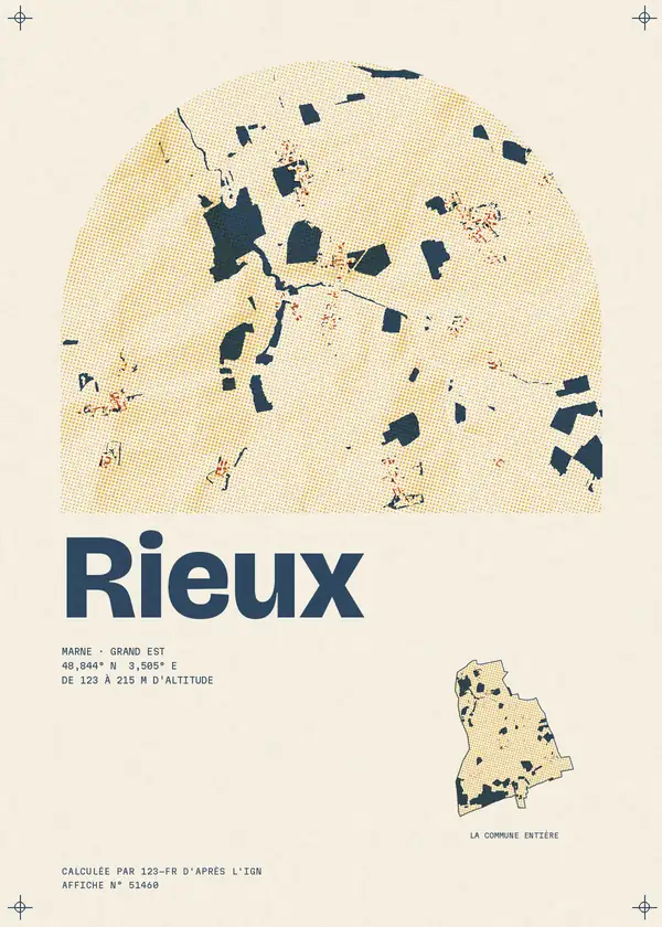 Affiche de Rieux, calculée par 123-fr d'après l'IGN