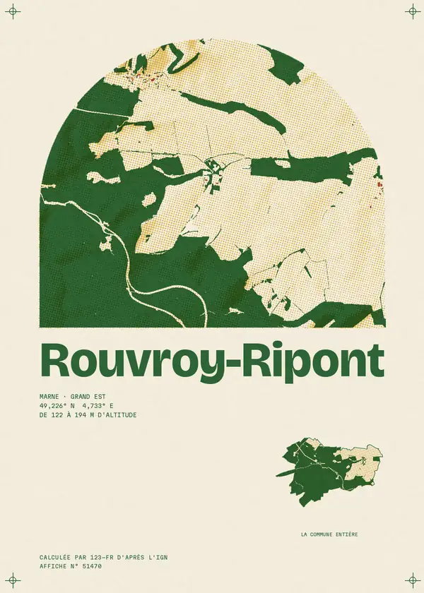 Affiche de Rouvroy-Ripont, calculée par 123-fr d'après l'IGN
