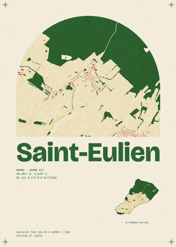 Affiche de Saint-Eulien, calculée par 123-fr d'après l'IGN