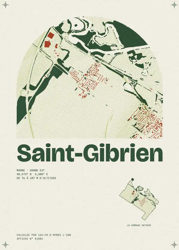 Affiche de Saint-Gibrien, calculée par 123-fr d'après l'IGN