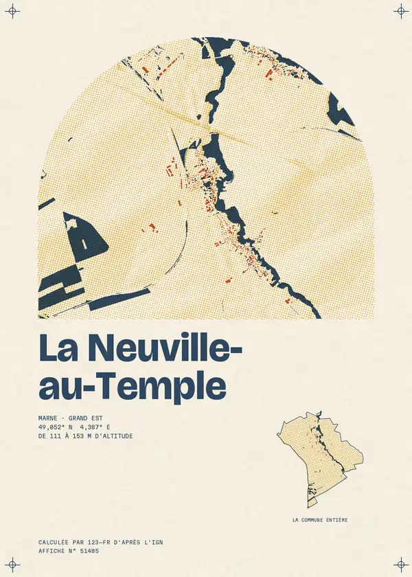 Affiche de La Neuville-au-Temple, calculée par 123-fr d'après l'IGN