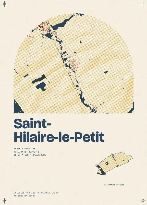 Affiche de Saint-Hilaire-le-Petit, calculée par 123-fr d'après l'IGN