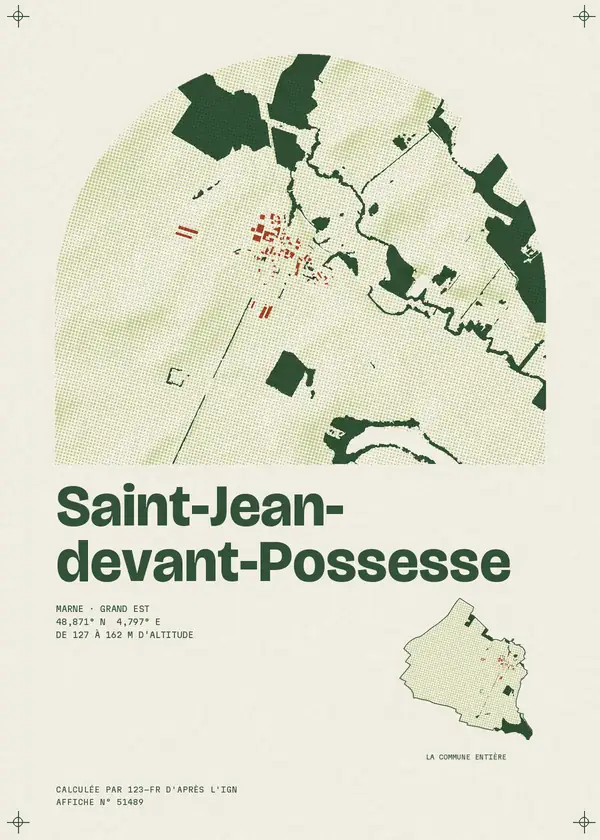 Affiche de Saint-Jean-devant-Possesse, calculée par 123-fr d'après l'IGN