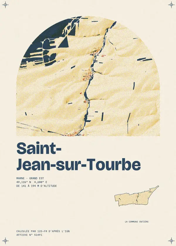 Affiche de Saint-Jean-sur-Tourbe, calculée par 123-fr d'après l'IGN