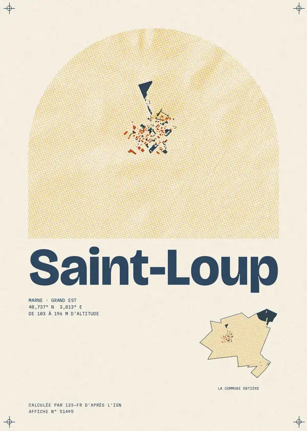 Affiche de Saint-Loup, calculée par 123-fr d'après l'IGN