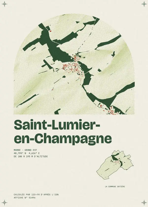Affiche de Saint-Lumier-en-Champagne, calculée par 123-fr d'après l'IGN
