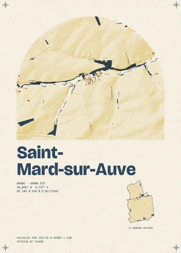 Affiche de Saint-Mard-sur-Auve, calculée par 123-fr d'après l'IGN