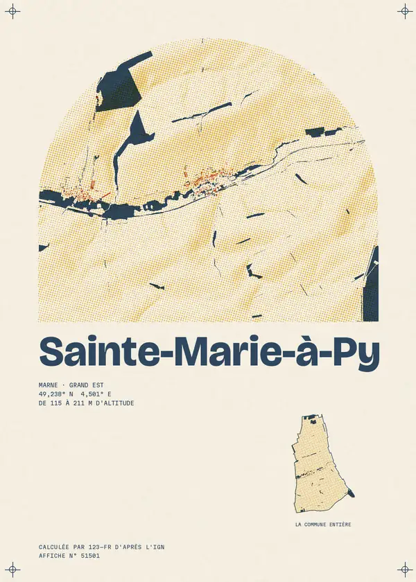 Affiche de Sainte-Marie-à-Py, calculée par 123-fr d'après l'IGN