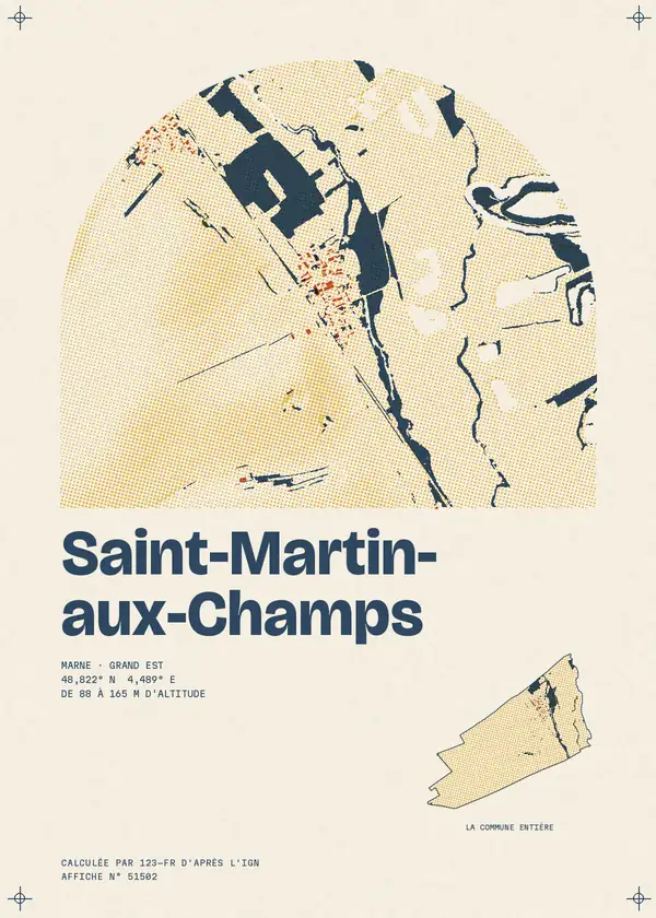 Affiche de Saint-Martin-aux-Champs, calculée par 123-fr d'après l'IGN