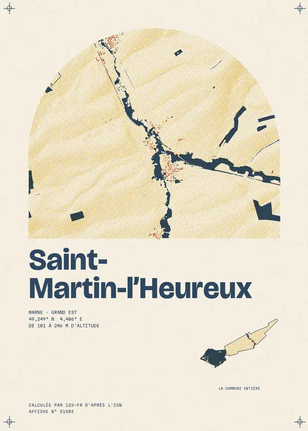 Affiche de Saint-Martin-l'Heureux, calculée par 123-fr d'après l'IGN