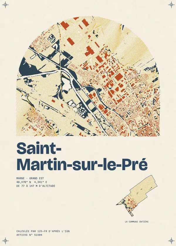 Affiche de Saint-Martin-sur-le-Pré, calculée par 123-fr d'après l'IGN