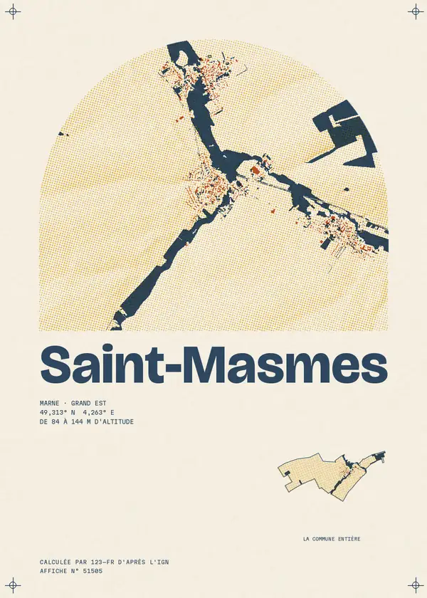 Affiche de Saint-Masmes, calculée par 123-fr d'après l'IGN