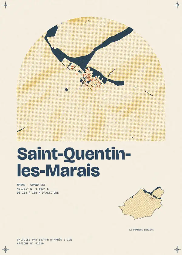 Affiche de Saint-Quentin-les-Marais, calculée par 123-fr d'après l'IGN