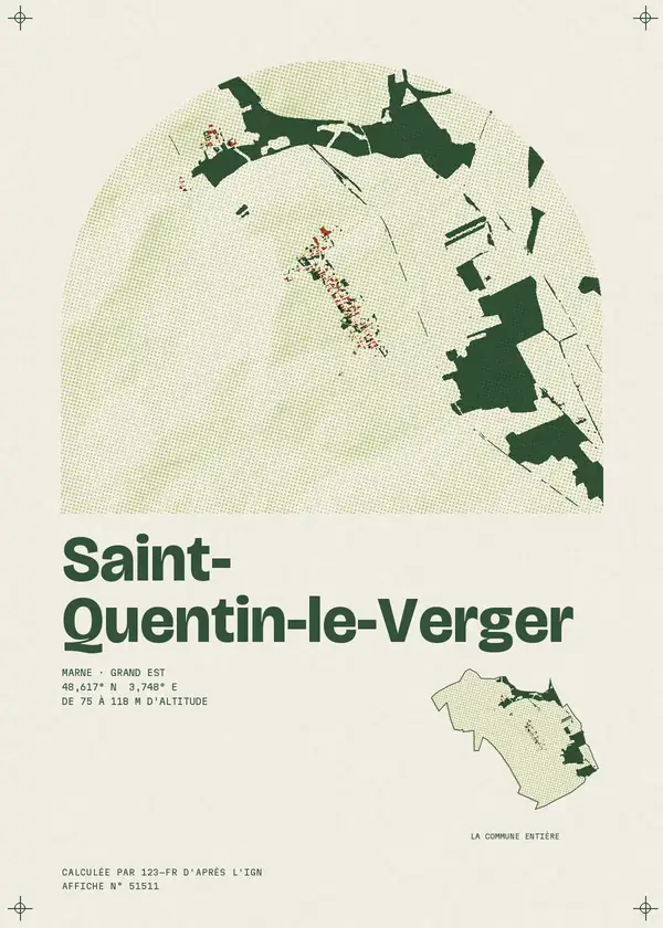 Affiche de Saint-Quentin-le-Verger, calculée par 123-fr d'après l'IGN