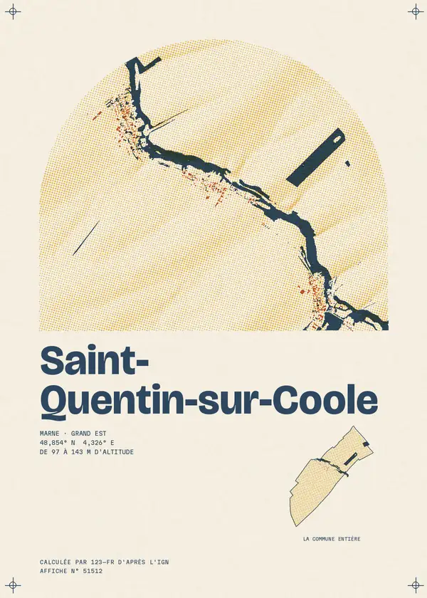 Affiche de Saint-Quentin-sur-Coole, calculée par 123-fr d'après l'IGN