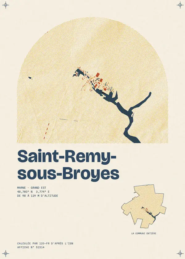 Affiche de Saint-Remy-sous-Broyes, calculée par 123-fr d'après l'IGN