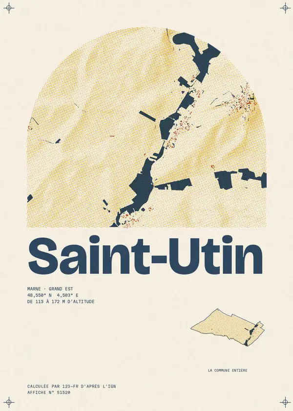 Affiche de Saint-Utin, calculée par 123-fr d'après l'IGN