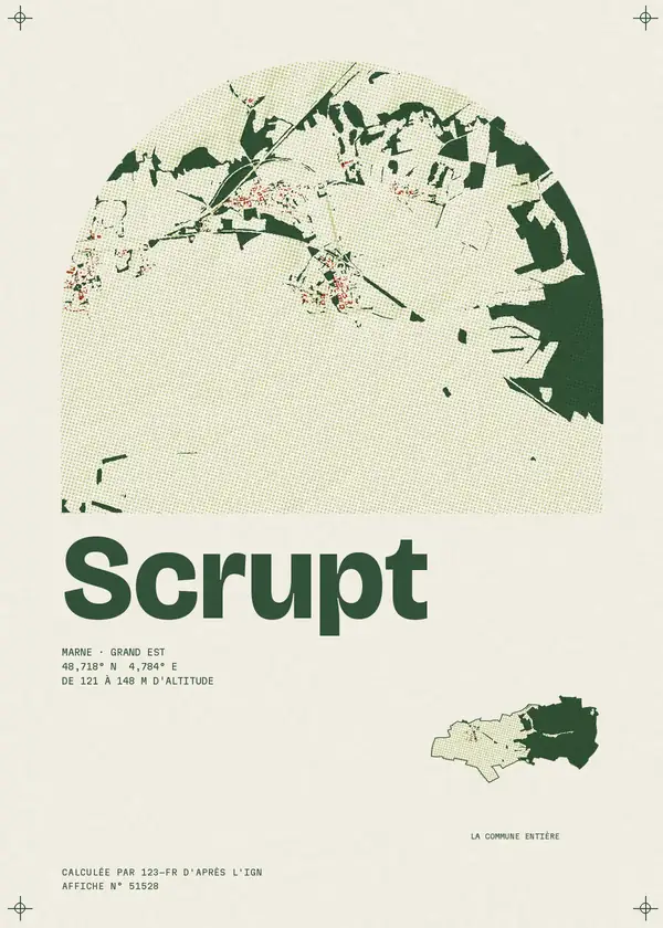Affiche de Scrupt, calculée par 123-fr d'après l'IGN