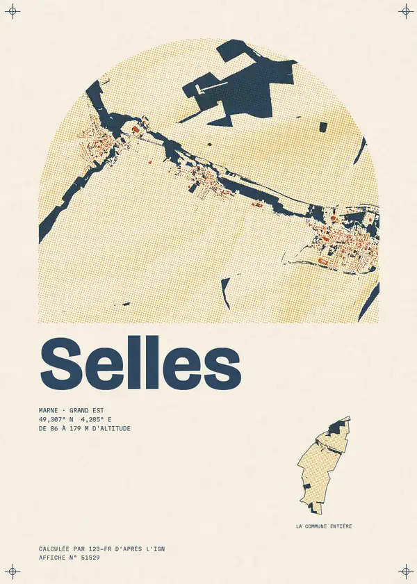 Affiche de Selles, calculée par 123-fr d'après l'IGN