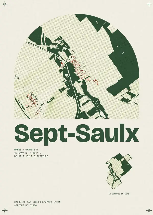 Affiche de Sept-Saulx, calculée par 123-fr d'après l'IGN
