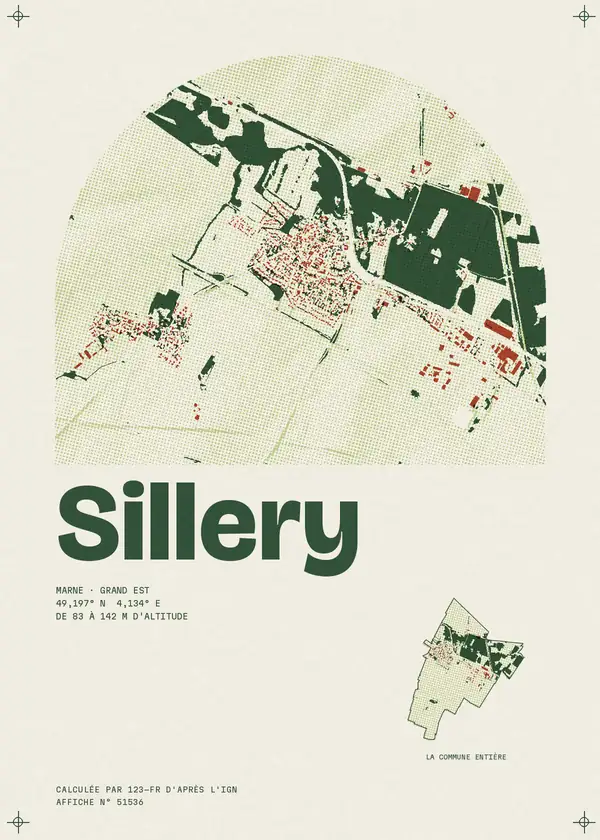 Affiche de Sillery, calculée par 123-fr d'après l'IGN