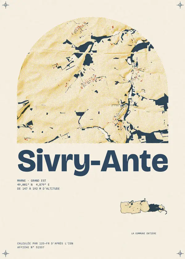 Affiche de Sivry-Ante, calculée par 123-fr d'après l'IGN