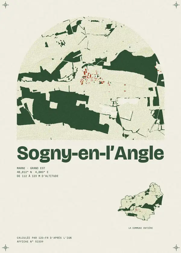 Affiche de Sogny-en-l'Angle, calculée par 123-fr d'après l'IGN