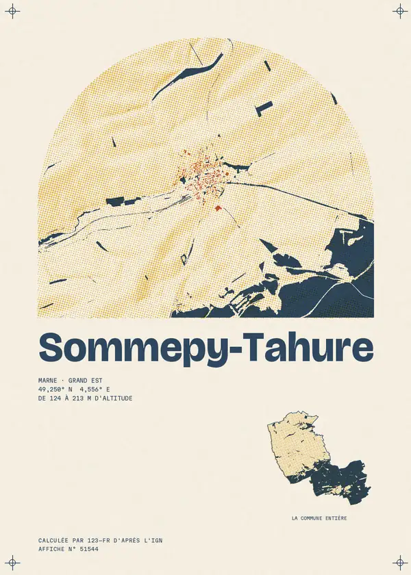 Affiche de Sommepy-Tahure, calculée par 123-fr d'après l'IGN