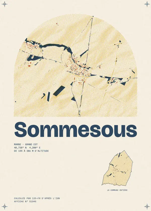 Affiche de Sommesous, calculée par 123-fr d'après l'IGN