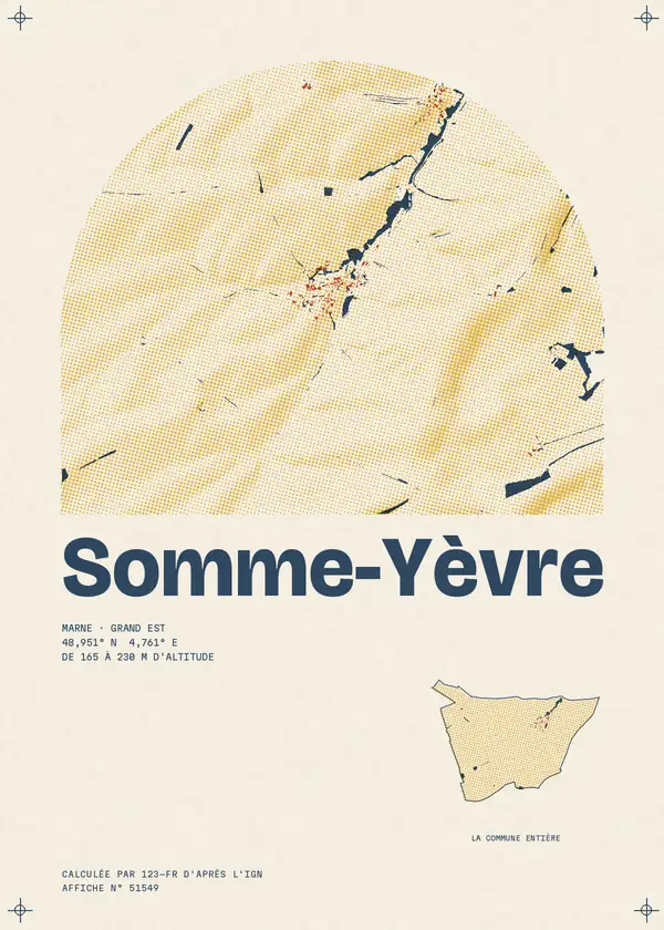Affiche de Somme-Yèvre, calculée par 123-fr d'après l'IGN