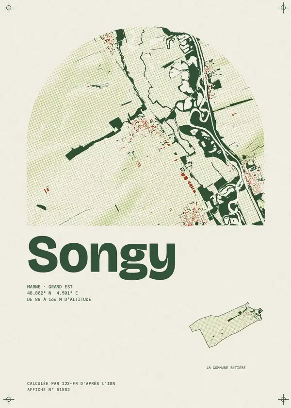 Affiche de Songy, calculée par 123-fr d'après l'IGN