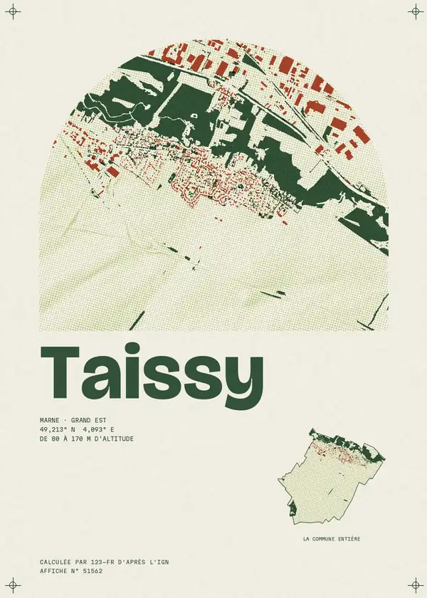 Affiche de Taissy, calculée par 123-fr d'après l'IGN