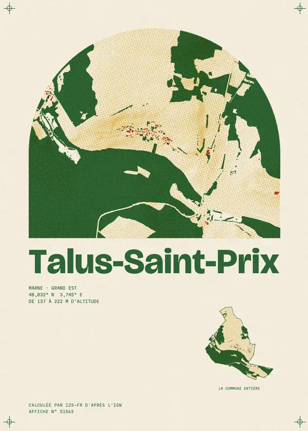 Affiche de Talus-Saint-Prix, calculée par 123-fr d'après l'IGN