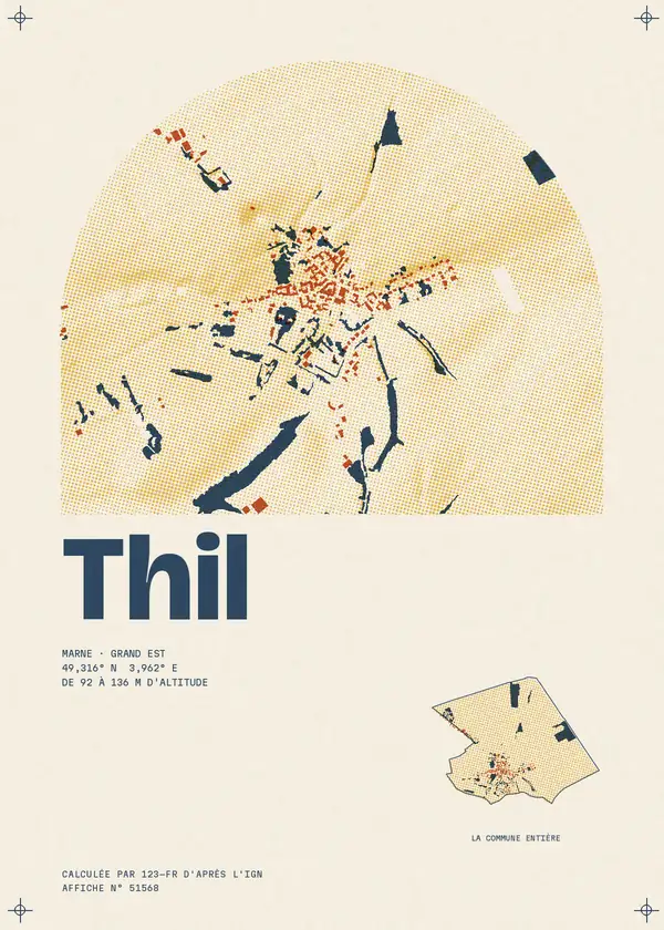 Affiche de Thil, calculée par 123-fr d'après l'IGN