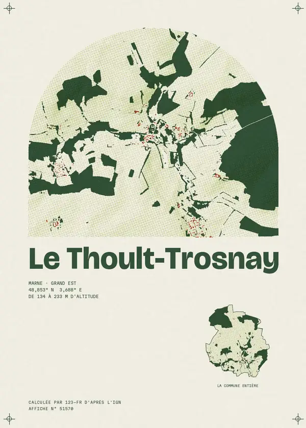 Affiche de Le Thoult-Trosnay, calculée par 123-fr d'après l'IGN