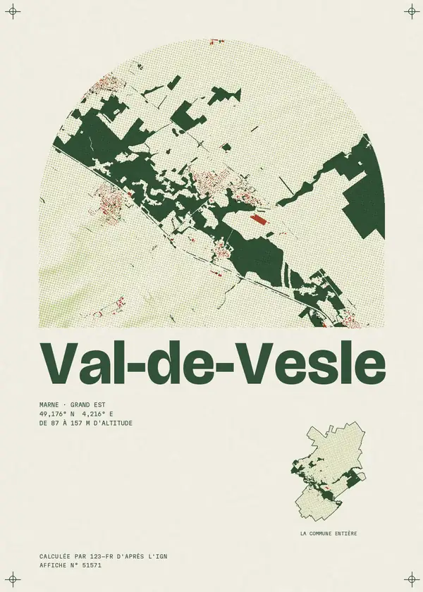 Affiche de Val-de-Vesle, calculée par 123-fr d'après l'IGN