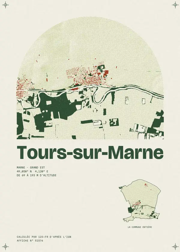 Affiche de Tours-sur-Marne, calculée par 123-fr d'après l'IGN