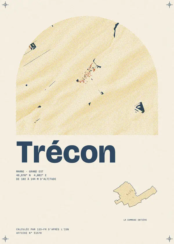 Affiche de Trécon, calculée par 123-fr d'après l'IGN